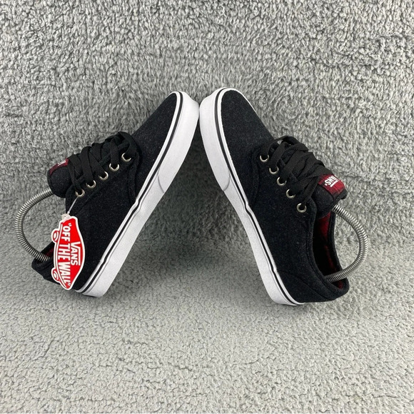 Vans Shoes Atwood Wool Plaid Mens Boys Size 7 Dark Grey Red Black Lace Up Padded - Picture 8 of 14